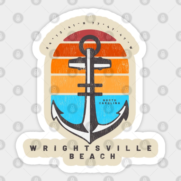 Anchors Aweigh at Wrightsville Beach, North Carolina Sticker by Contentarama